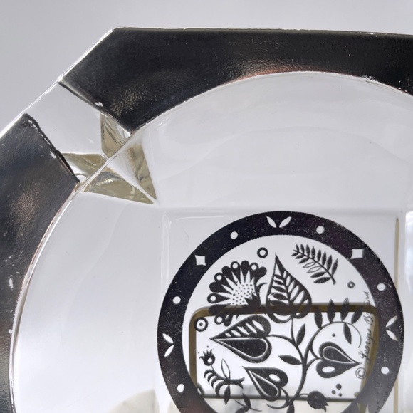 Vintage Sterling Silver 8" Cigar Georges Briard Square Glass Mid Century Ashtray - Picture 7 of 15